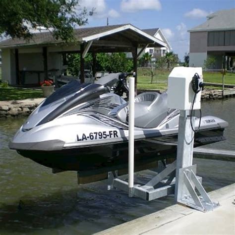 00 Specifications Inside Width 96 Length 102 Weight 294 lbs Add to cart Categories Freestanding PWC Lifts, Specials Description Specifications Description 1200 lb Hewitt Cantilever PWC Lift (single) FEATURES Interior dimensions 96x 102 Standard Manual with 40 wheel. . Jet ski lift price